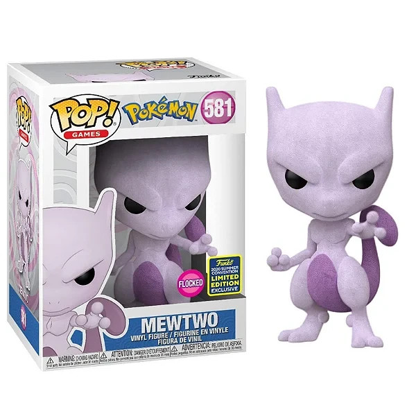 Funko Pop Pokemon Mewtwo 581 Flocked 2020 Summer Convention Exclusive New