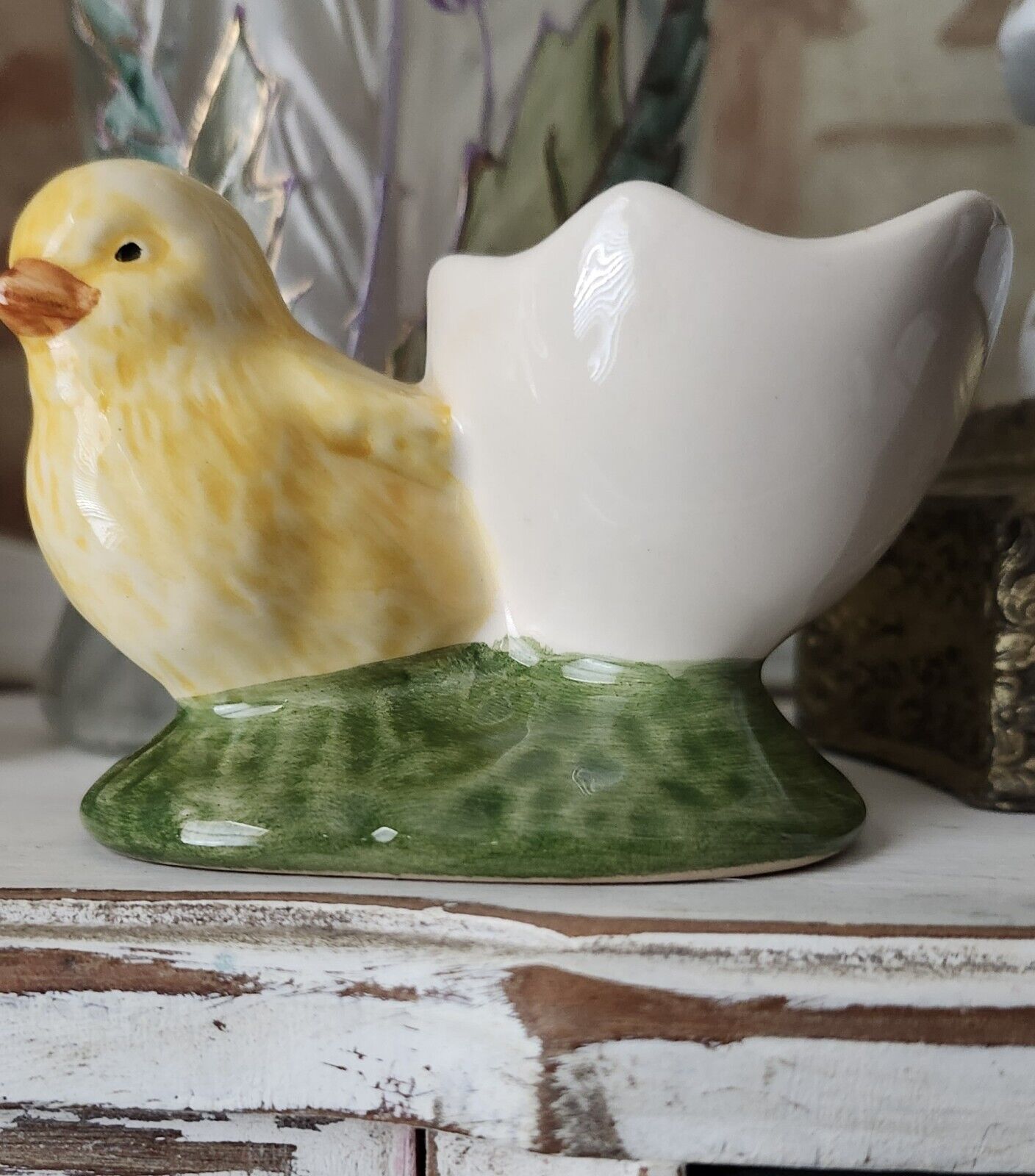 Vintage Portugal Easter Chick Egg Display Cup/Bordallo Pinneiro