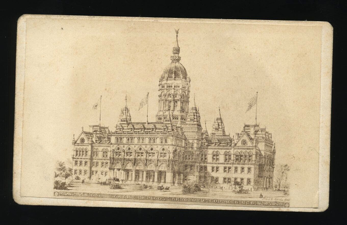 1860S CDV EARLY RENDERING CONNECTICUT STATE CAPITOL BUILDING HARTFORD WAITE RARE 1860S CDV EARLY RENDERING CONNECTICUT STATE CAPITOL BUILDING HARTFORD WAITE RARE