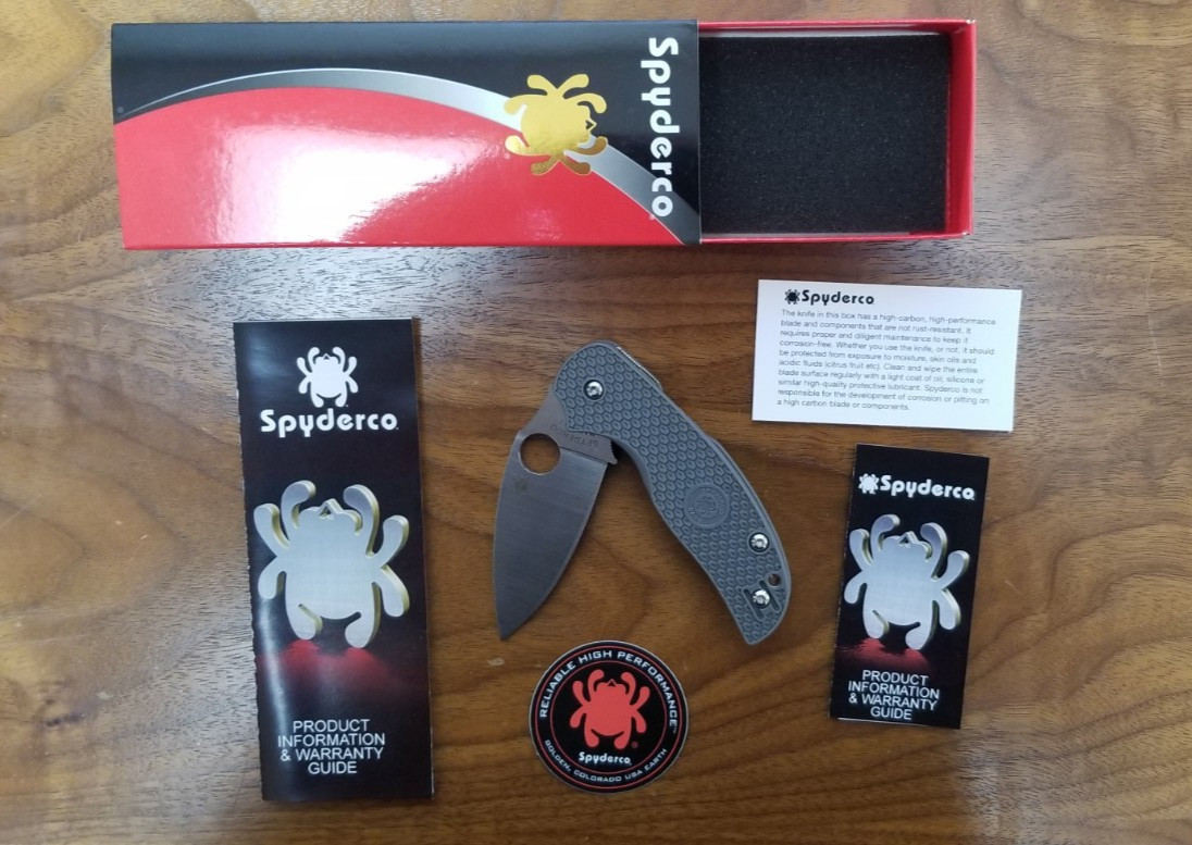 Spyderco Knives Sage 5 Lightweight C123PGY Gray FRN MAXAMET Knife Brand NEW