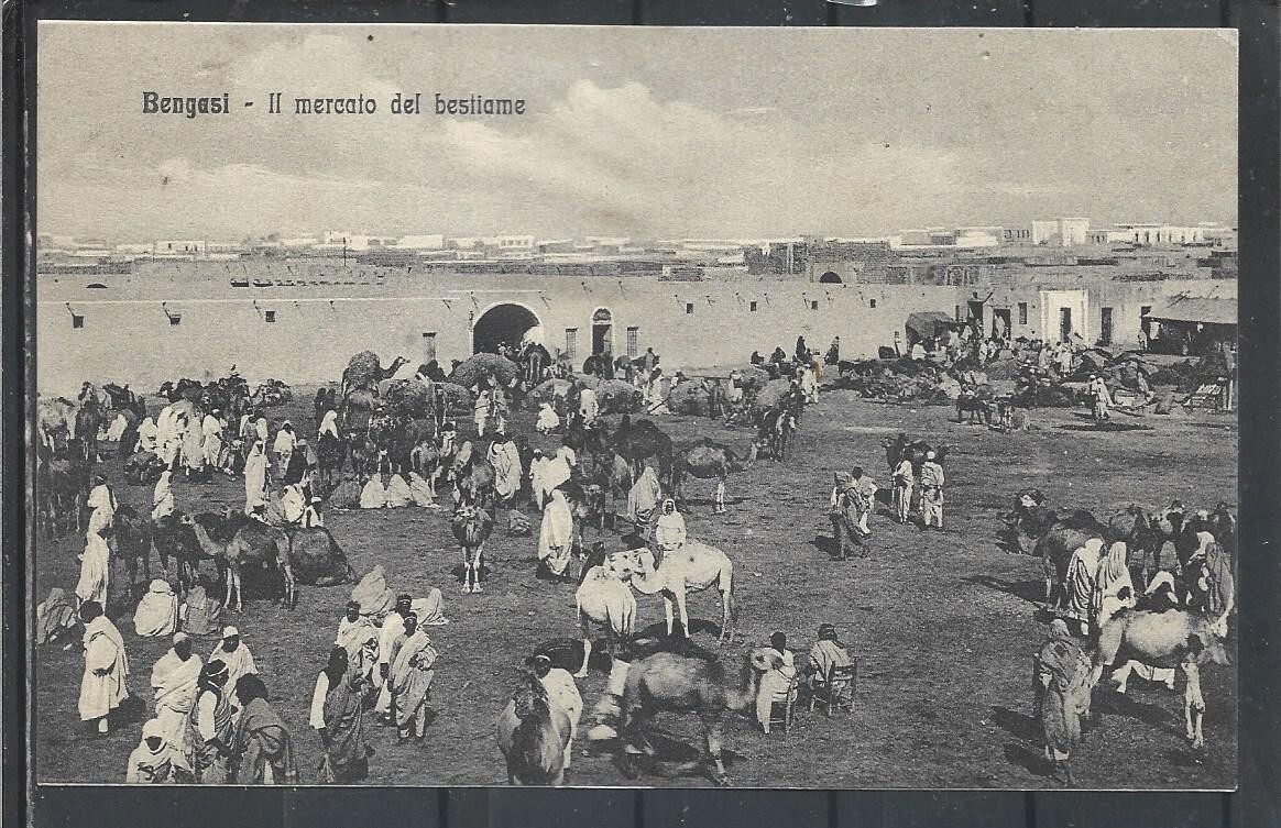1911 ITALY COLONY LYBIA  BENGAZI THE LIVESTOCK MARKET