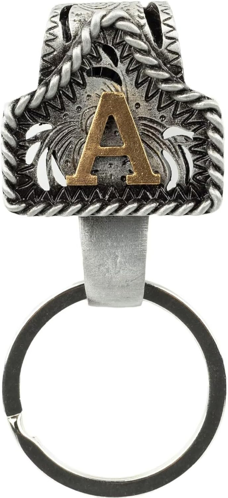 XZYLY Vintage Western Cowboy Letter Keychain,Handmade Metal A-Z Initial Key Chai