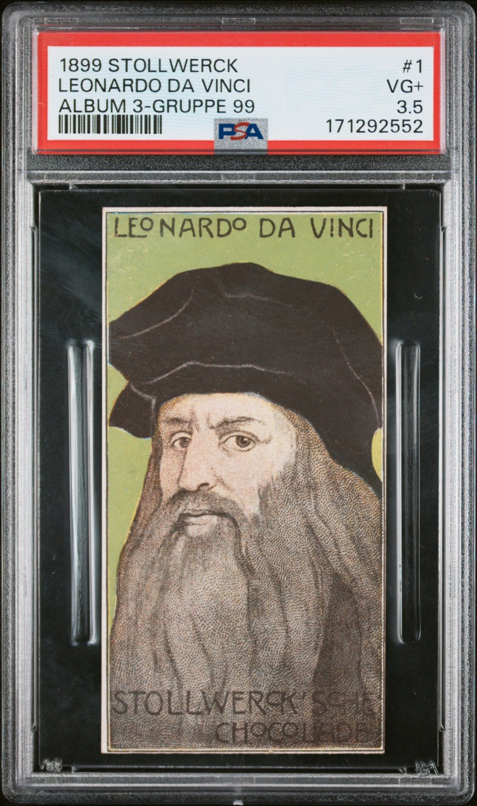 1899 Stollwerck #1 Leonardo Da Vinci PSA 3.5 Album 3 Group 99 *Should be a 5*