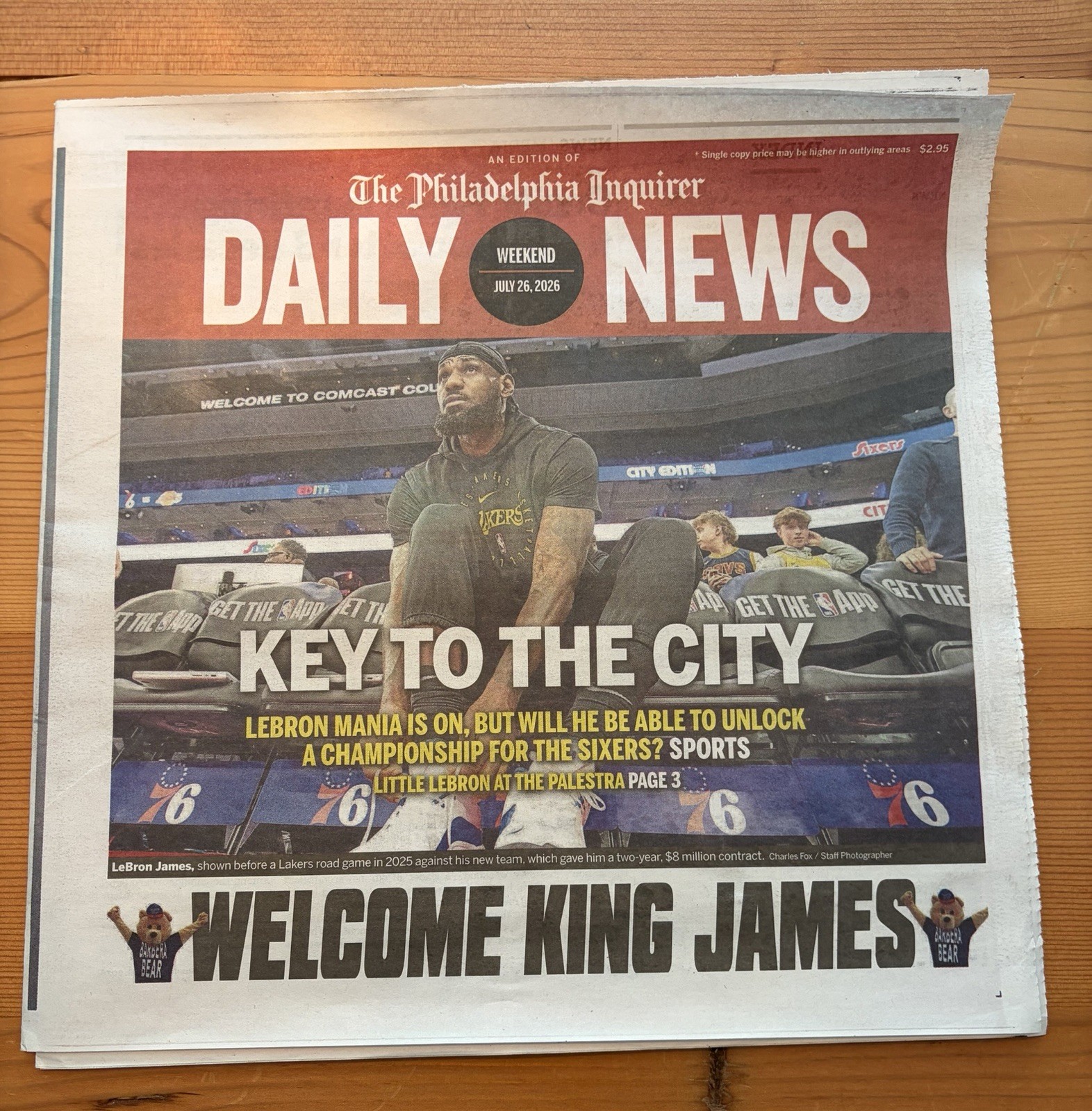 LeBron James Sixers Philadelphia Daily News Full Newspaper July 26, 2026 LeBron James Sixers Philadelphia Daily News Full Newspaper July 26, 2026