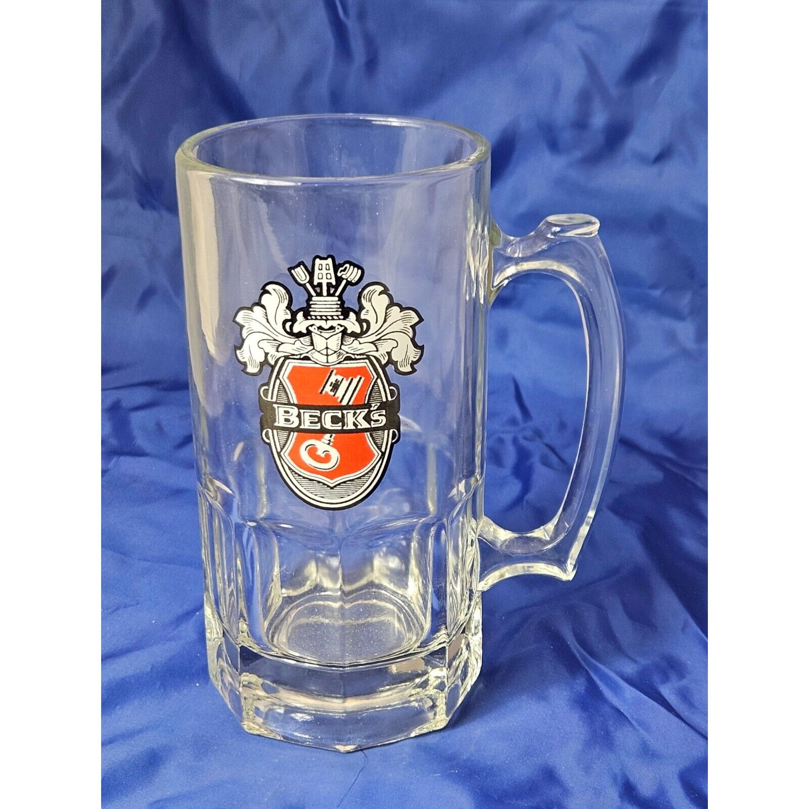 BECK\'S Beer Glass Stein Libby Extra Large  Heavy 8 Inches Tall