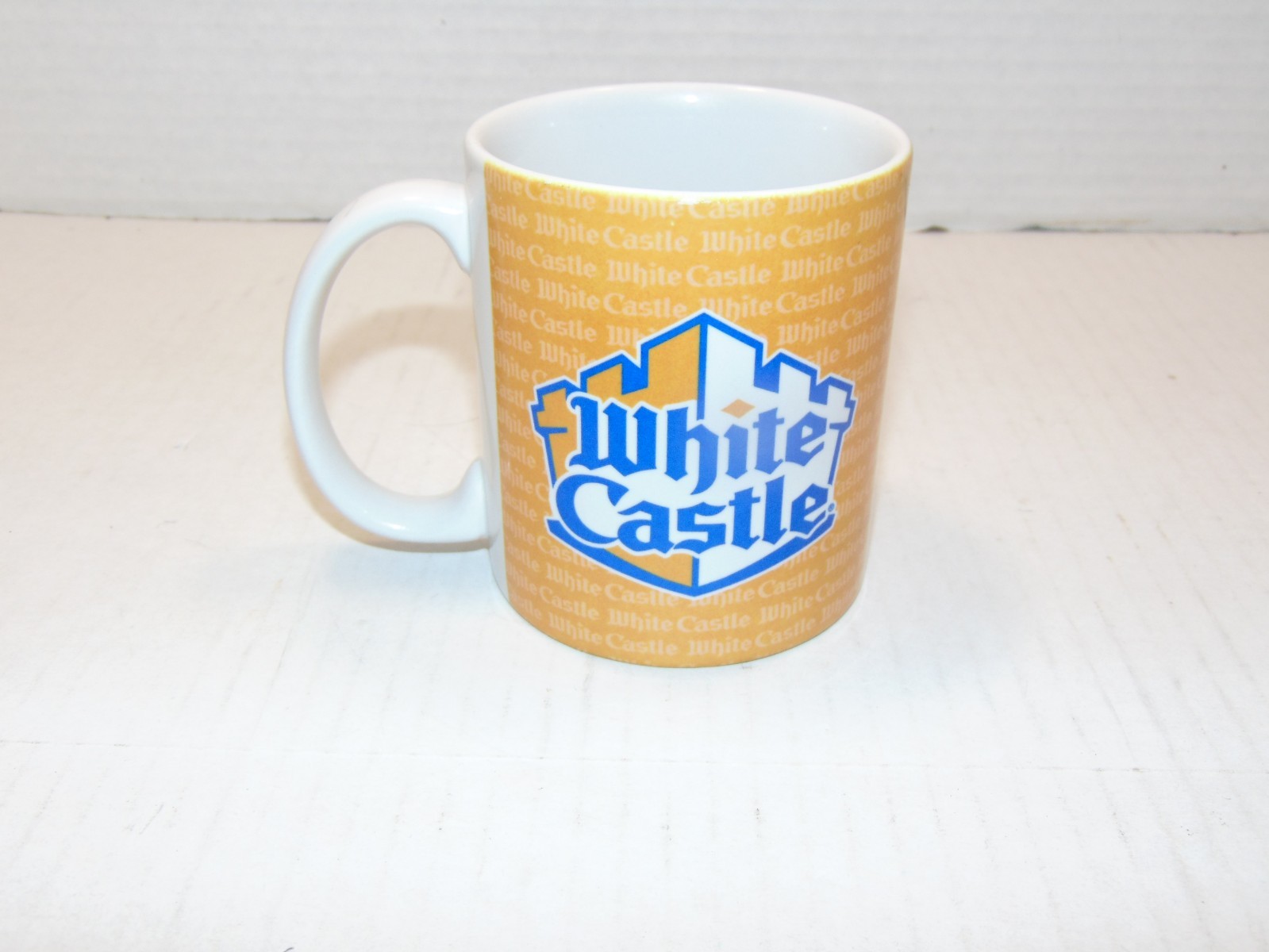 Vintage Yellow/ orange  White Castle  Coffee Mug