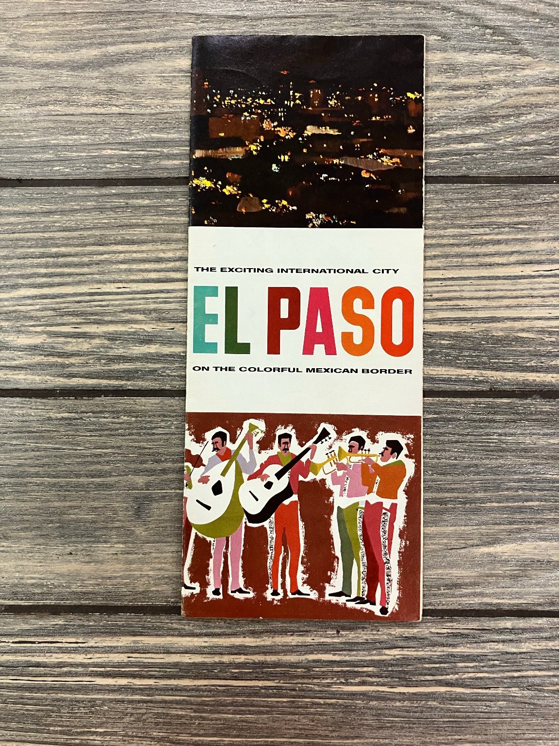 Vintage El Paso Texas Brochure Mexican Border Travel Ephemera Mariachi Art