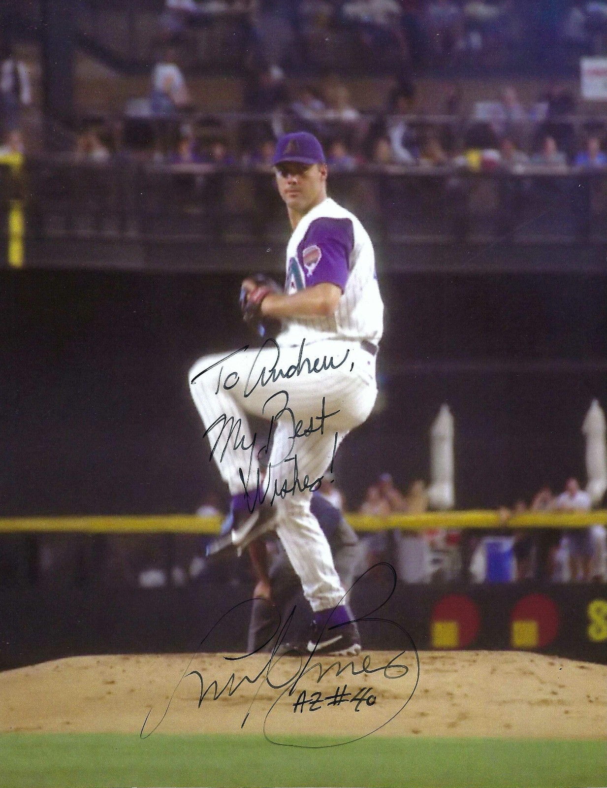 Arizona Diamondbacks Andy Benes Signed Autographed 8x10 Photo To Andrew