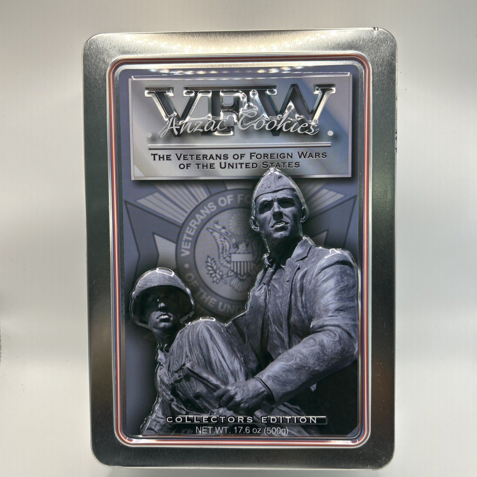 VFW Anzac Cookies Collector\'s Edition Metal Tin Empty Military Memorabilia VFW Anzac Cookies Collector\'s Edition Metal Tin Empty Military Memorabilia