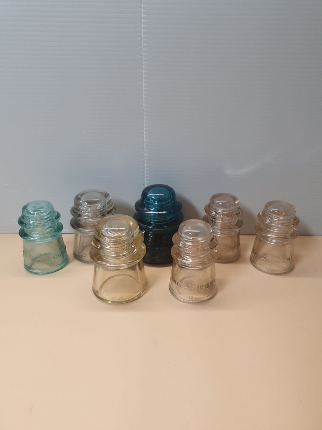 Vintage Glass Insulators Various Sizes/ Lot Of 7