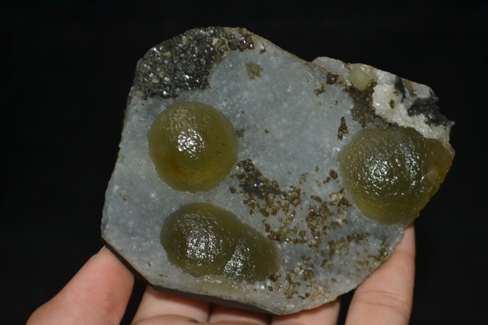 Flourite on quartz  mineral specimen india #628