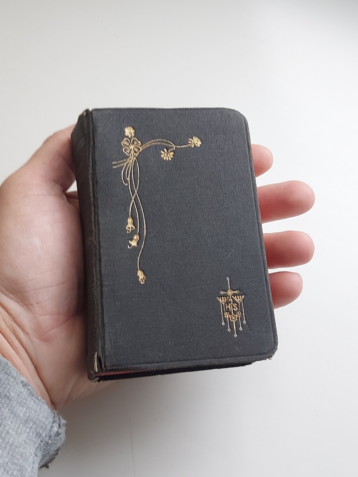 Antique German prayer book. Gold gilt edging miniature