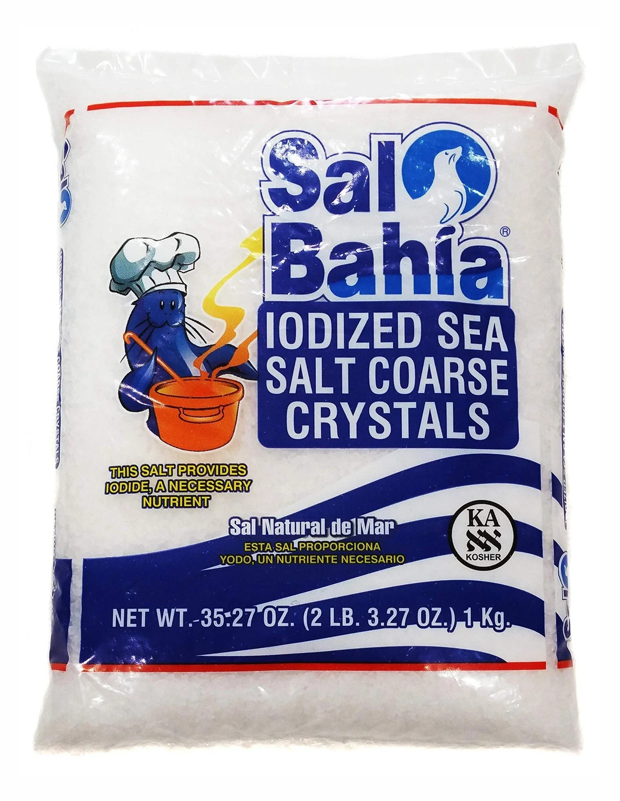 Sal Bahia Iodized Sea Salt Coarse Crystals 35.27oz 35.27 Ounce (Pack of 1)
