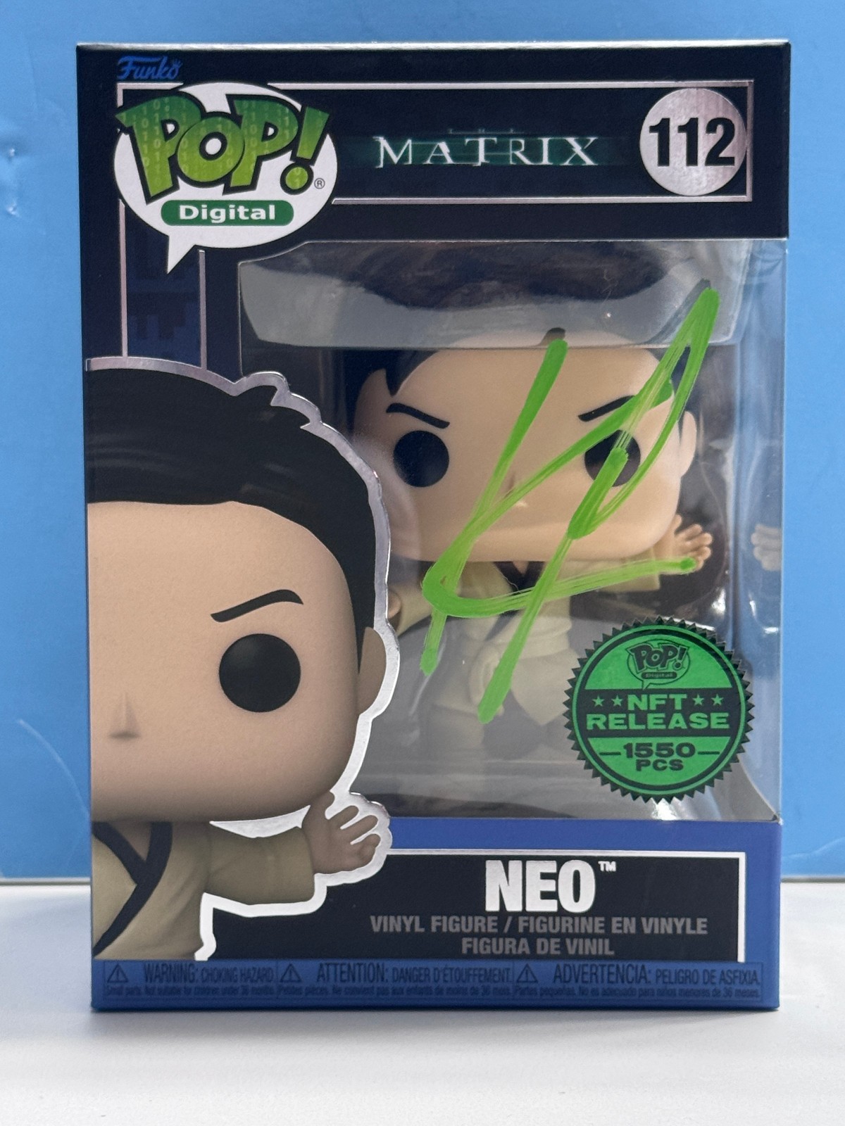 Funko Pop Digital THE MATRIX - NEO #112 SIGNED with COA AUTHENTICATED 