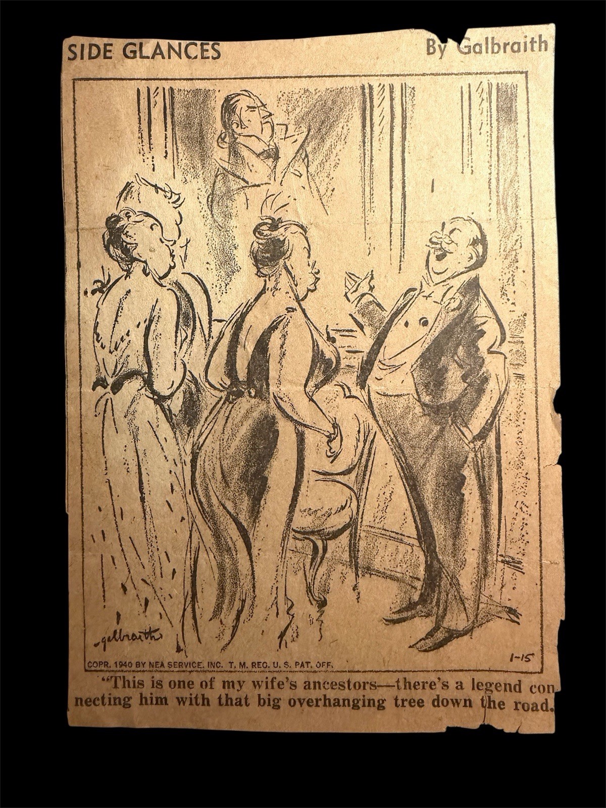 1940 Newspapers Comic Strip Side Glances Cartoon By William Galbraith