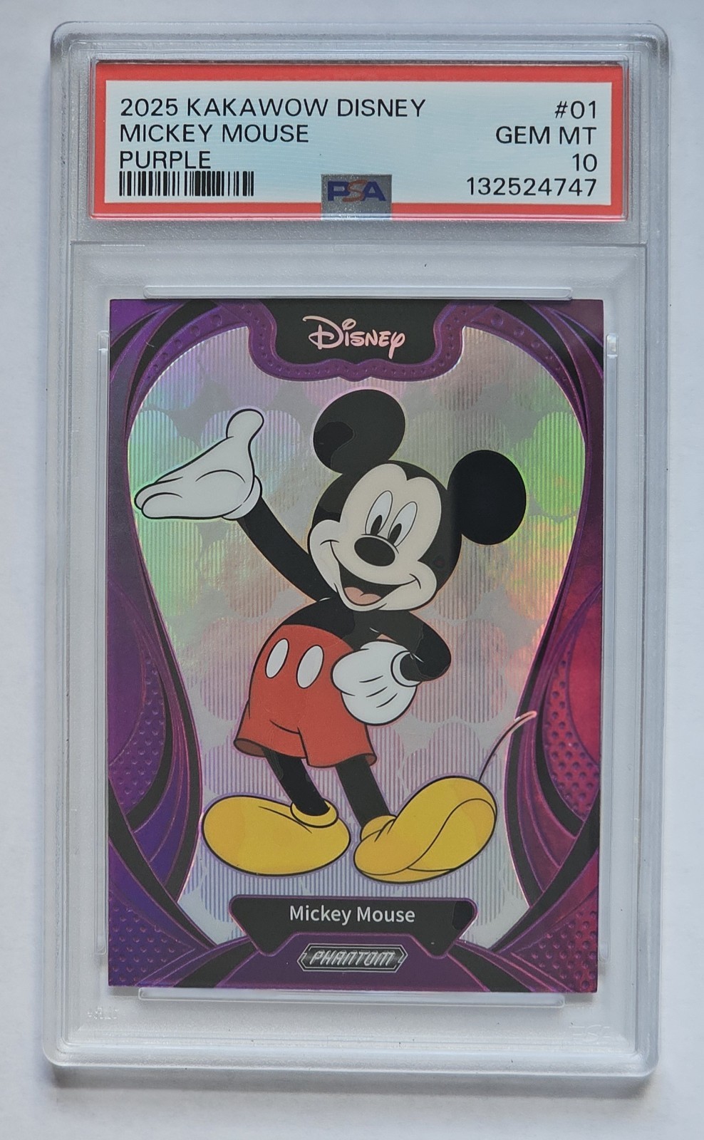 Mickey Mouse 2025 Kakawow Disney Phantom Purple #d /115  #PD-BBL-01 PSA 10