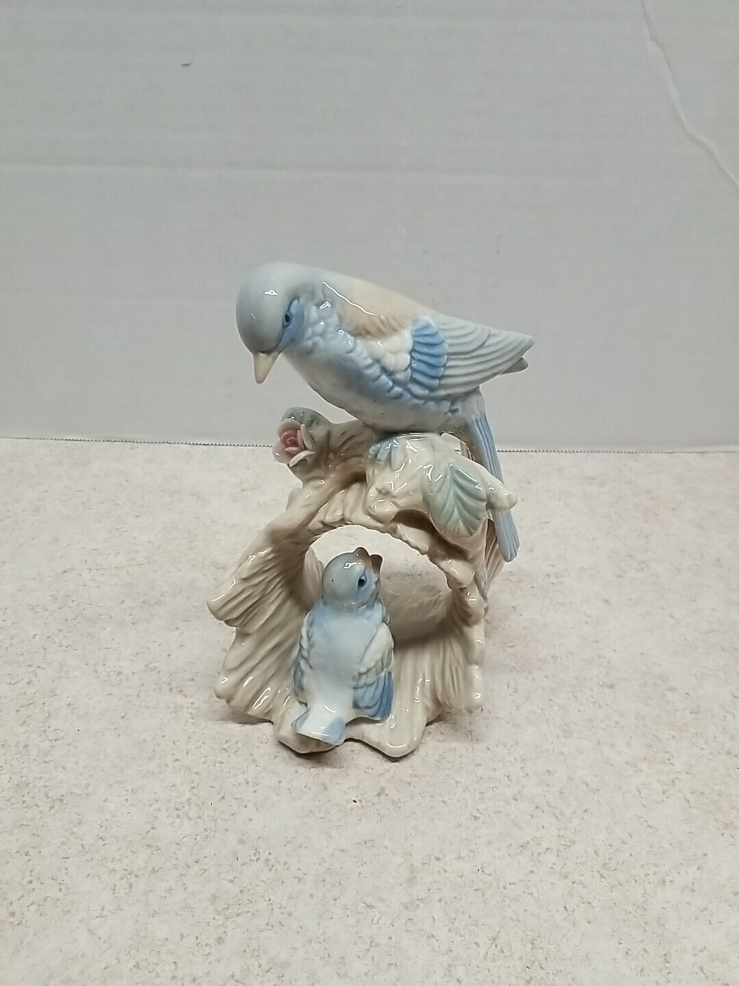 Porcelain Bird Figurine Mom watching Baby NO MARKINGS 7
