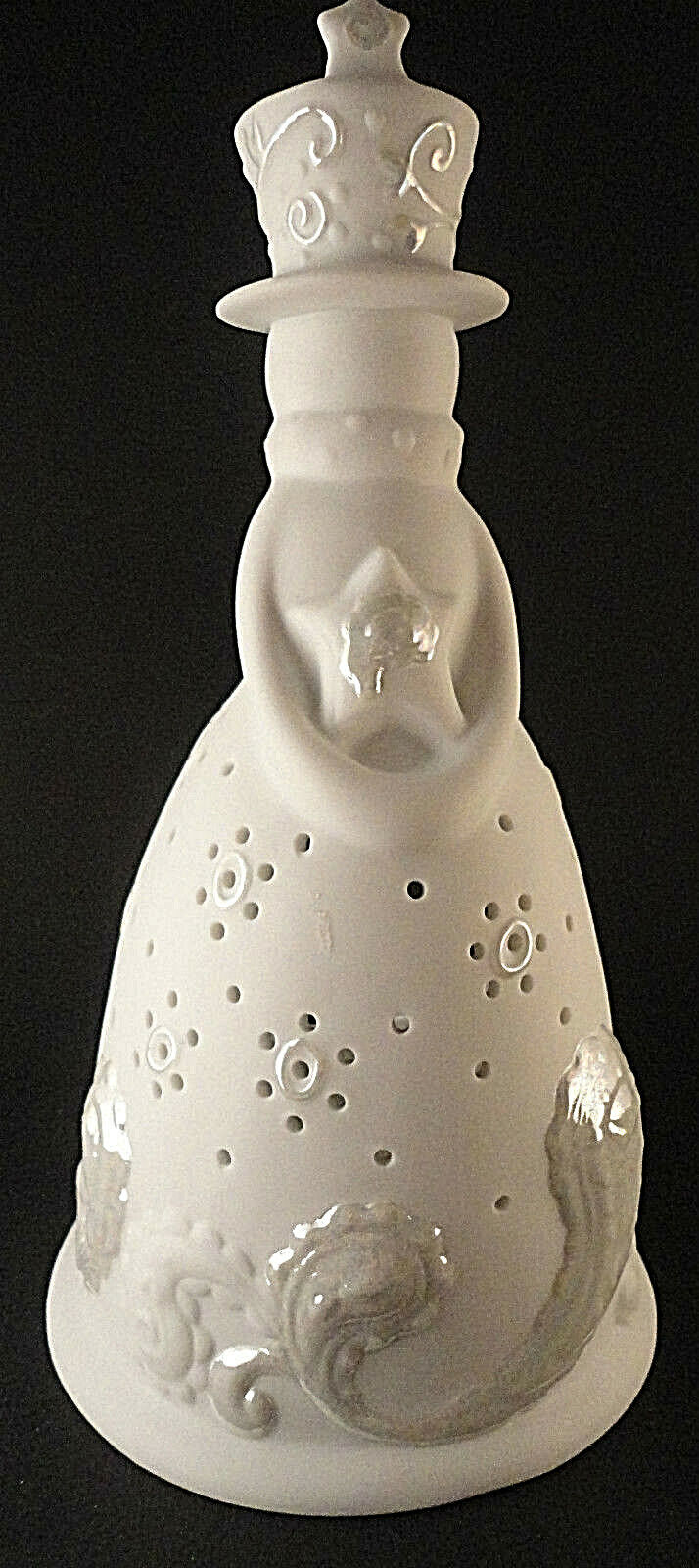 Candle Holder Votive Ceramic Milky White Lady Figurine Snowscapes Enesco