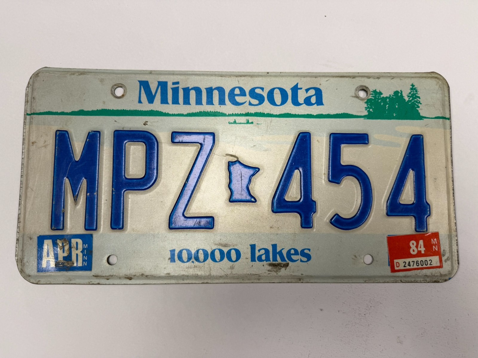 Vintage 1984 Minnesota License Plate 10000 Lakes Graphic APR 84 Decal MN Garage Vintage 1984 Minnesota License Plate 10000 Lakes Graphic APR 84 Decal MN Garage