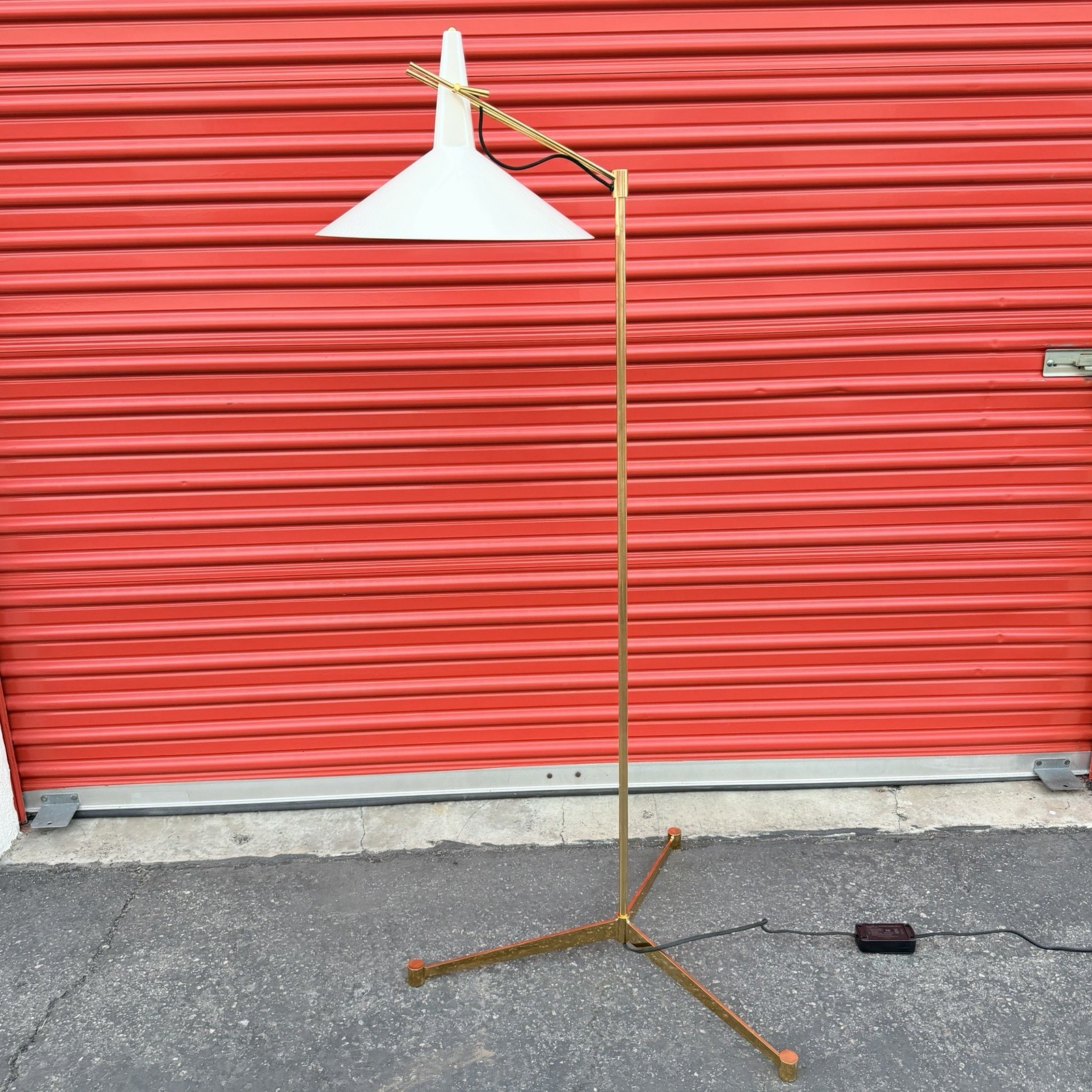 CB2 Paul McCobb Task Floor Lamp Gold Brass Warm White Modern Side E11 MCM Style