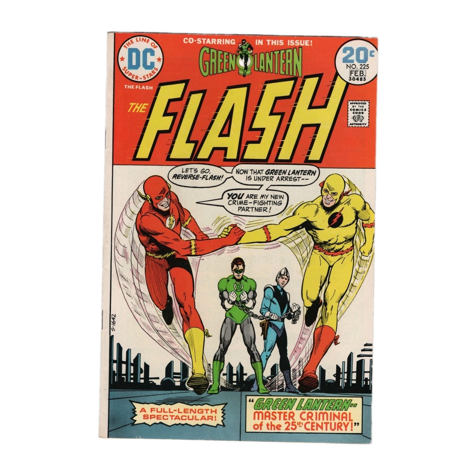 FLASH #225 PROFESSOR ZOOM REVERSE FLASH 123 HOMAGE COVER DC COMICS 1974