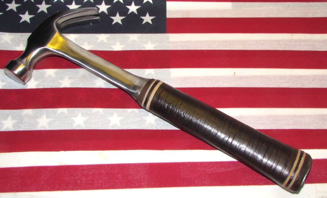 Vintage Pre-1954 Estwing 16 oz. Original Genuine Leather Curve Claw Hammer
