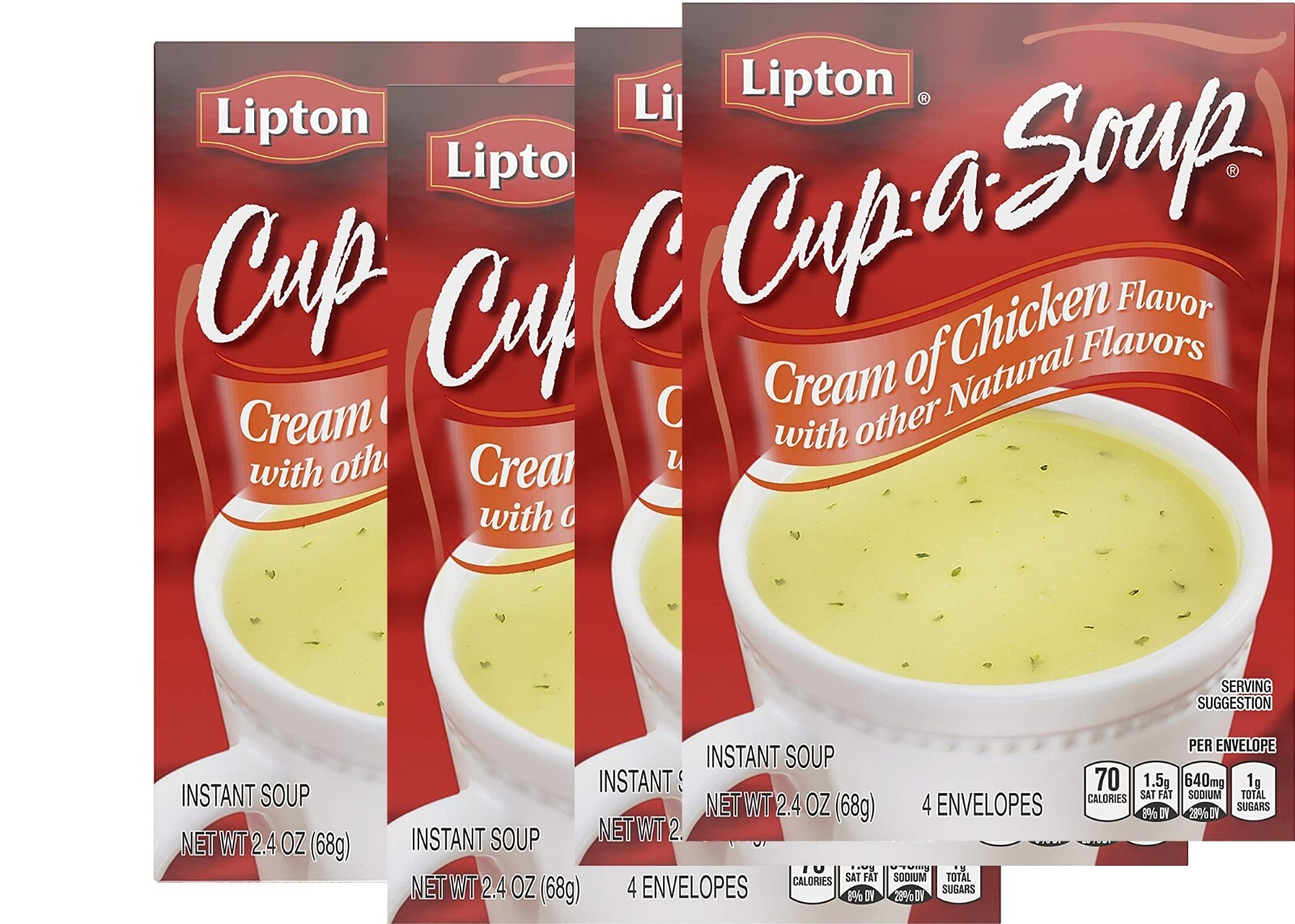 Lipton Cup-a-Soup Instant Soup Cream of Chicken 2.4 Oz 4 Count Pk 4 Lipton Cup-a-Soup Instant Soup Cream of Chicken 2.4 Oz 4 Count Pk 4