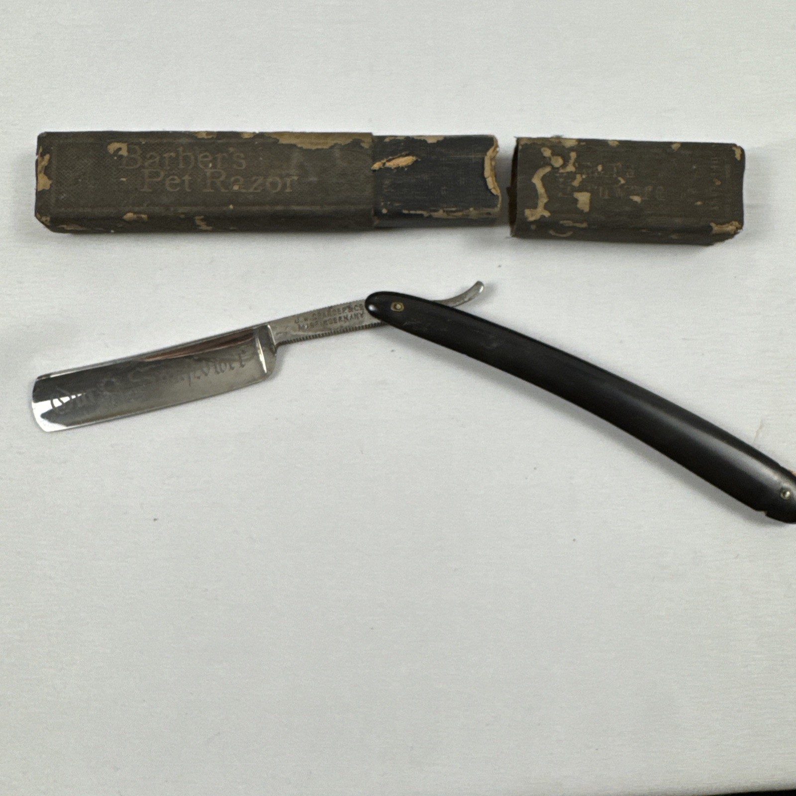 Vintage J.W. Crancer “Our Sunflower” Straight Razor + Case