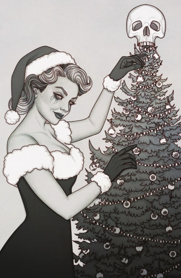 CHRISTMAS DARKNESS #1 JENNY FRISON B&W GLOW IN DARK VIRGIN VAR. NM PRESALE 12/16