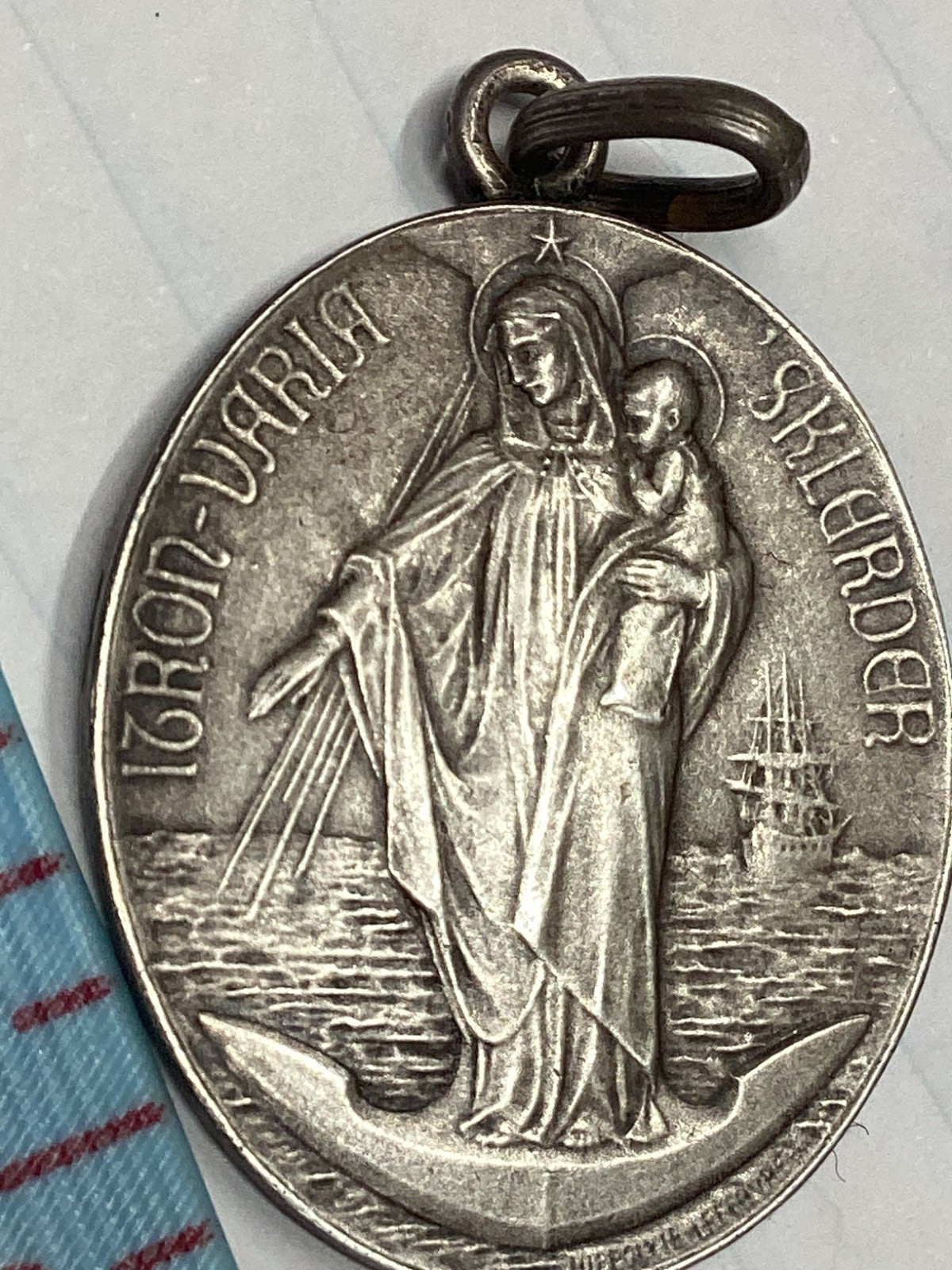 Antique 1901 Religious Medal Our Lady of Light Virgin Antique 1901 Religious Medal Our Lady of Light Virgin