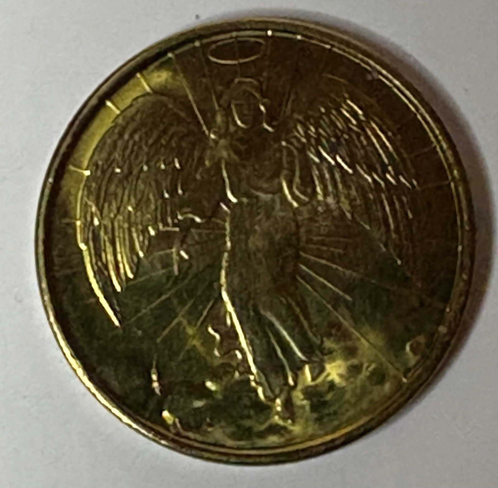 VTG Guardian Angel Pocket Coin BLESSED POCKET COIN RARE Brass Plated 1” Coin VTG Guardian Angel Pocket Coin BLESSED POCKET COIN RARE Brass Plated 1” Coin
