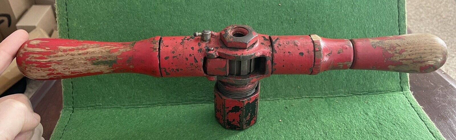 Vintage Millers Falls No 4 Ratcheting Auger Bit Handle Hand Drill - Painted Red