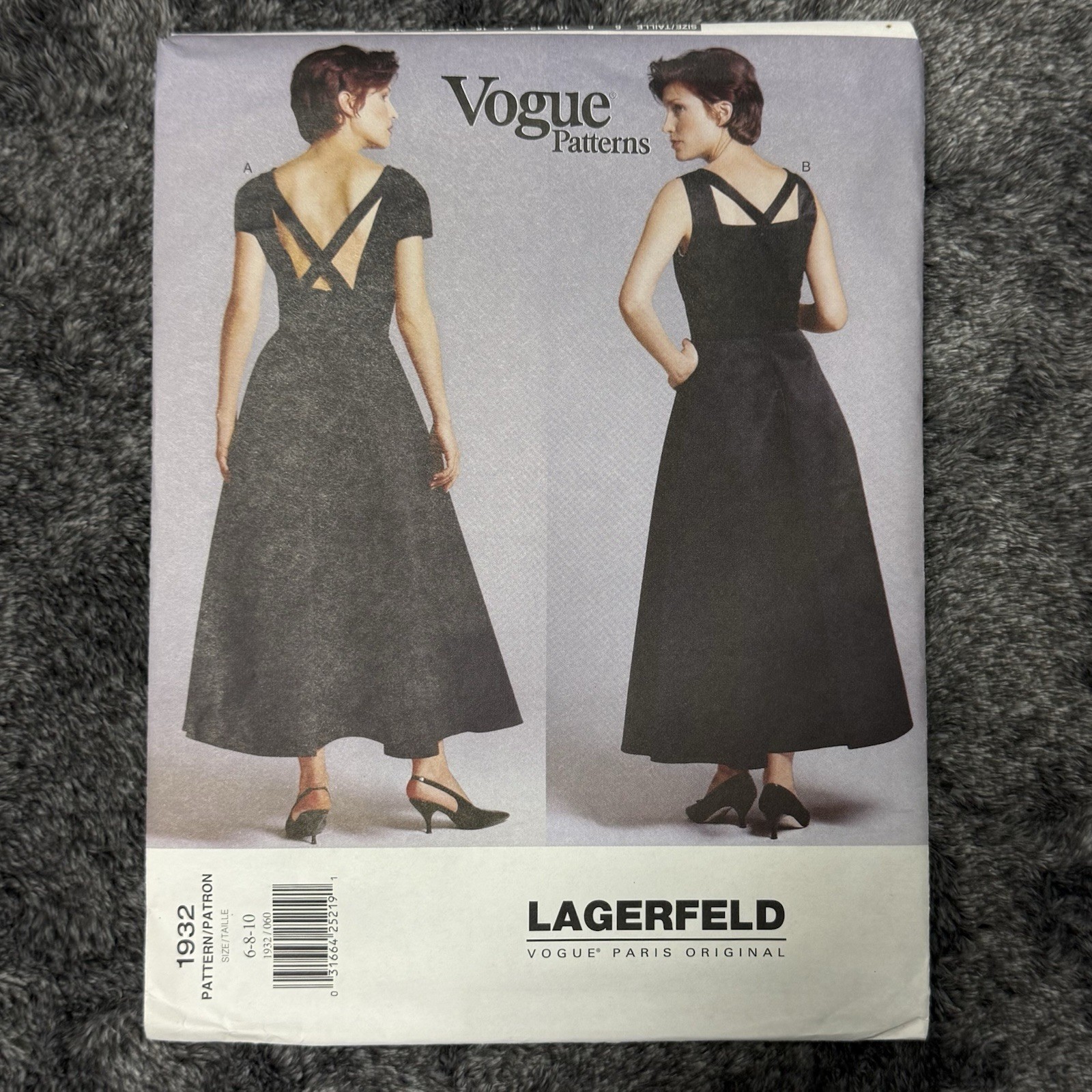 Vogue Paris Original Pattern #1932 Designer Karl Lagerfeld, UNCUT/FF  Sz 6-10
