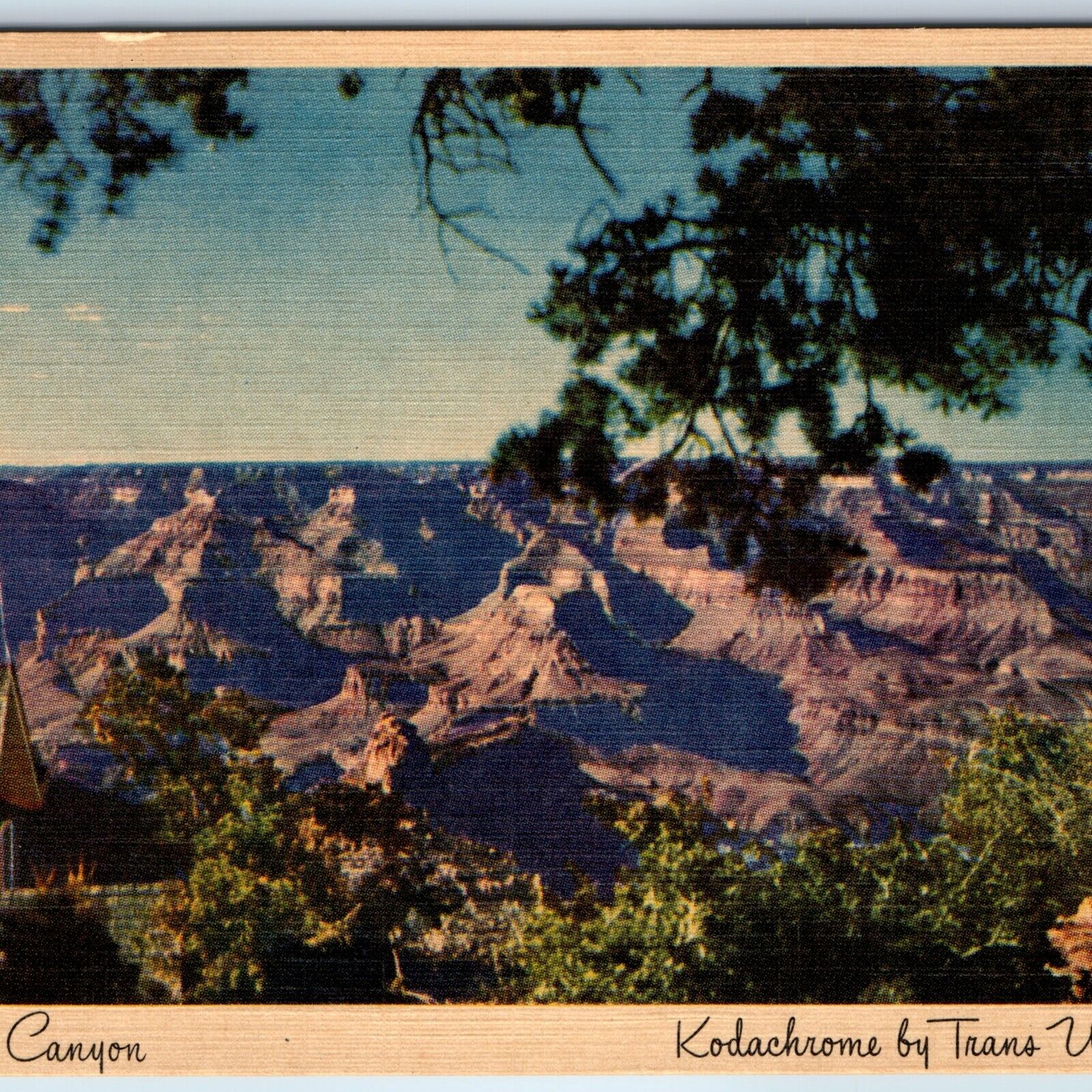 c1940s Grand Canyon, AZ Colors Glossy Linen Kodachrome Trans World Airlines A245