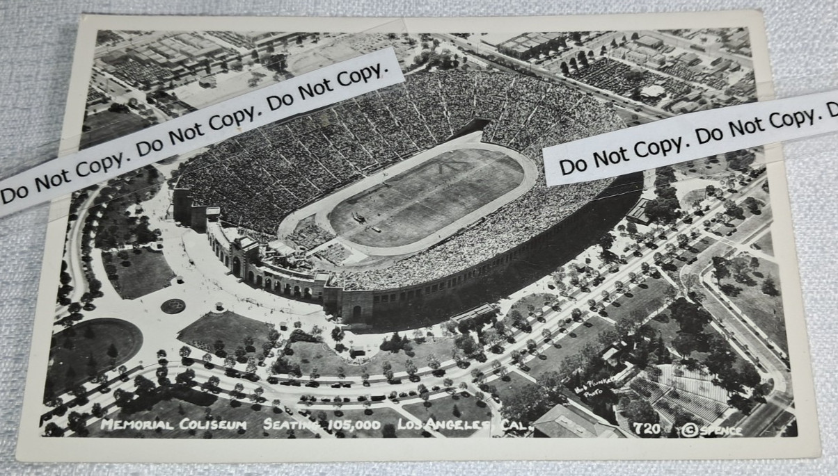1940-50s Los Angeles Memorial Coliseum Seating 105,000 RPPC Postcard
