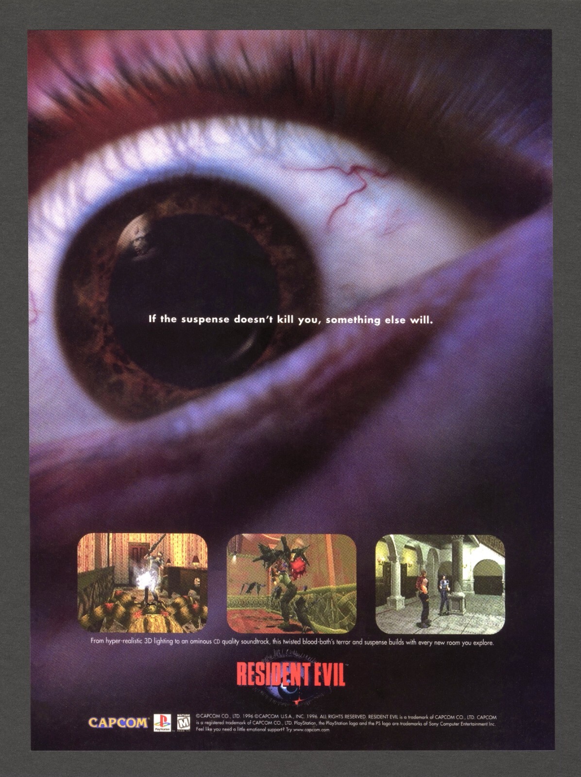 Resident Evil 1 (The Original) 1996 Playstation 1 PS1 Promo Ad Art Print Poster Resident Evil 1 (The Original) 1996 Playstation 1 PS1 Promo Ad Art Print Poster