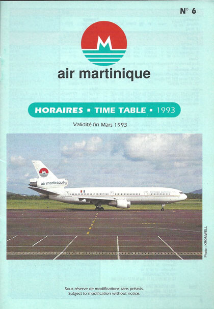 Air Martinique system timetable 3/93 [4081]