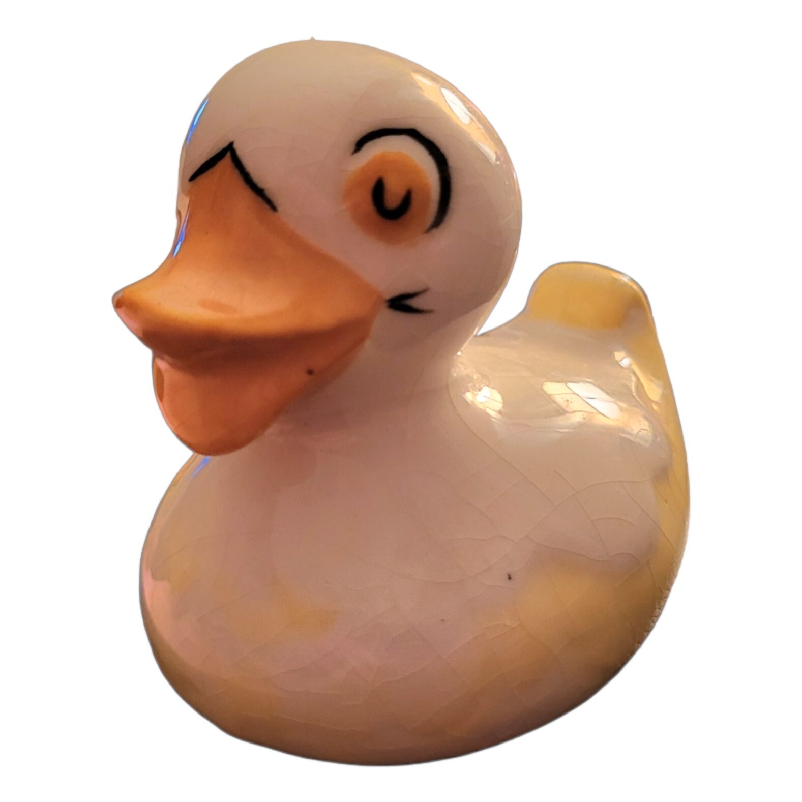 Vintage Baby Duck Hand Painted Figurine Mid Century Porcelain 1956