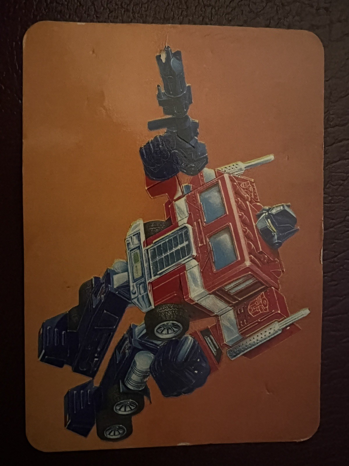 1985 Hasbro Transformers Action Cards # 1 Optimus Prime Card