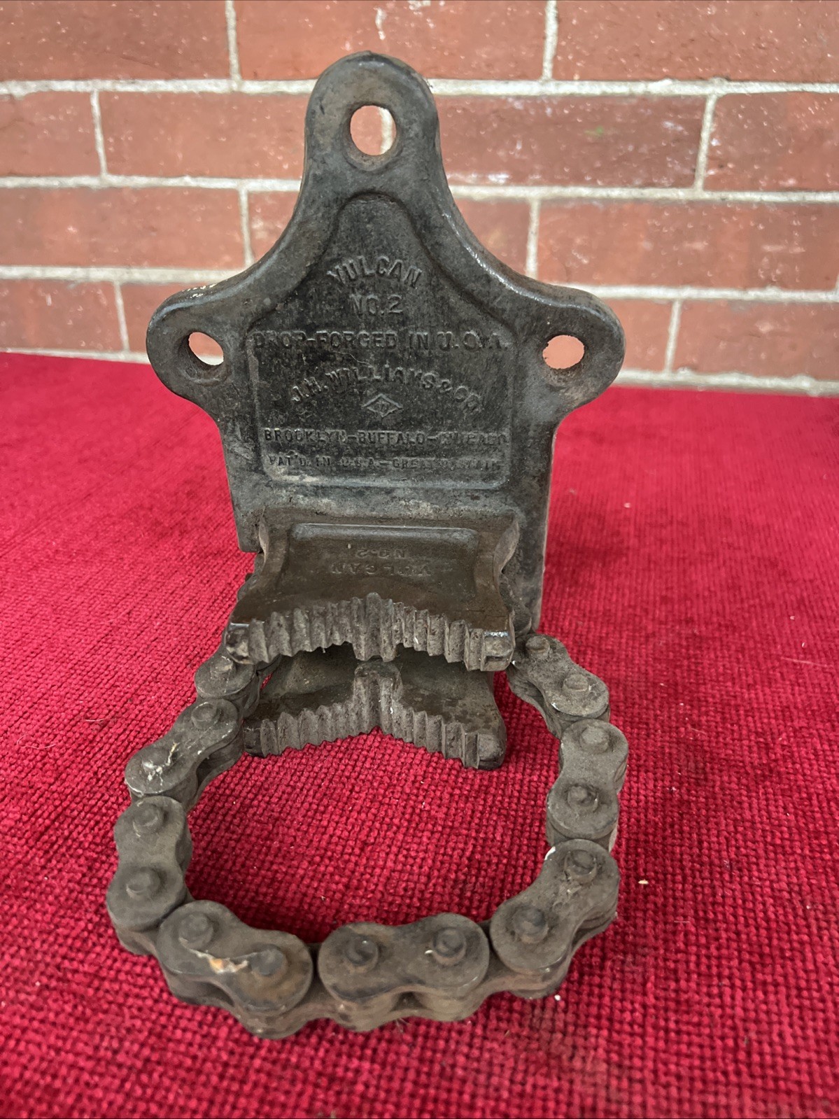 Vintage J.H. Williams Vulcan No.2 Chain Pipe Vise