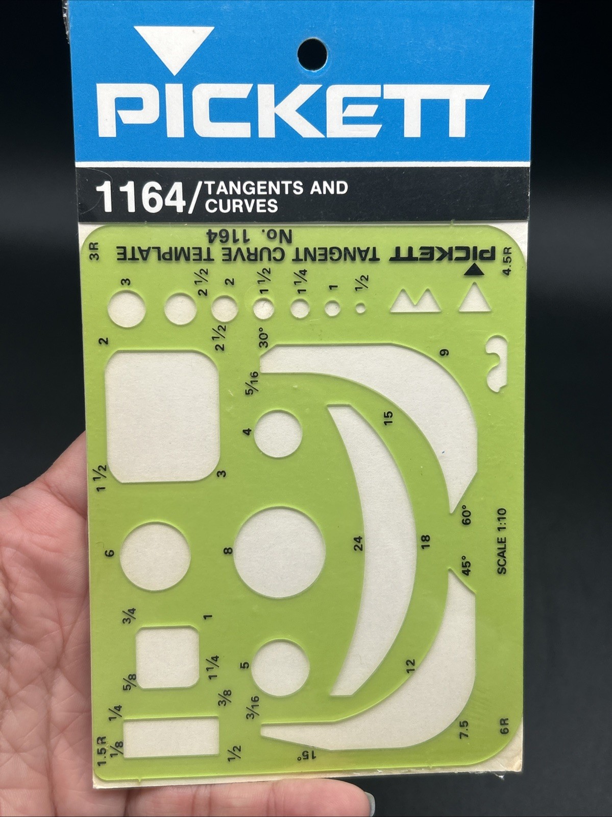 Vintage Pickett Template 1164 Tangents And Curves Drafting New Engineering