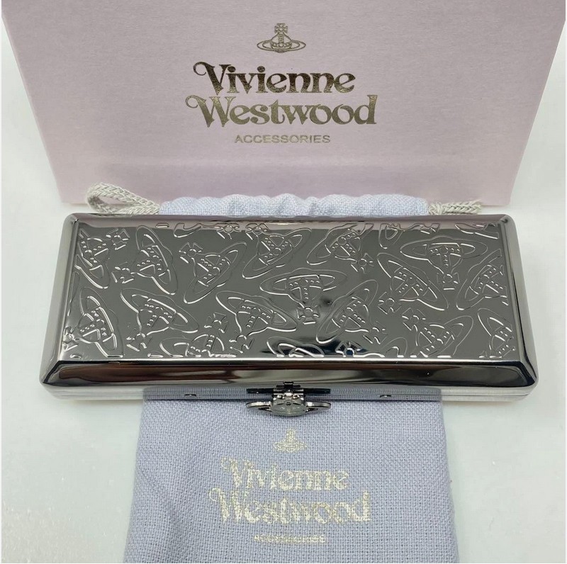 Christmas Gift Vivienne Westwood Orb Cigarette Case Silver Metal Brand New