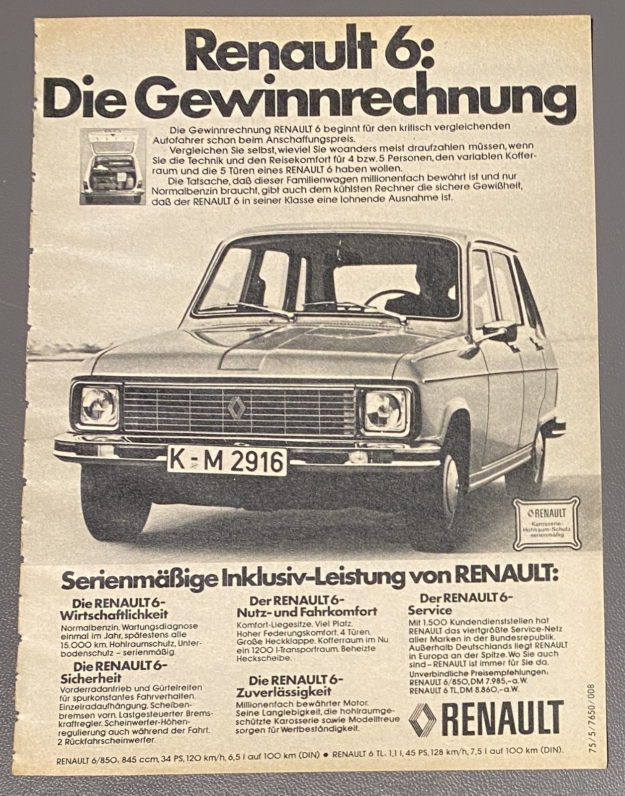 Advertisement A5: Renault 6 1975 (WA504)