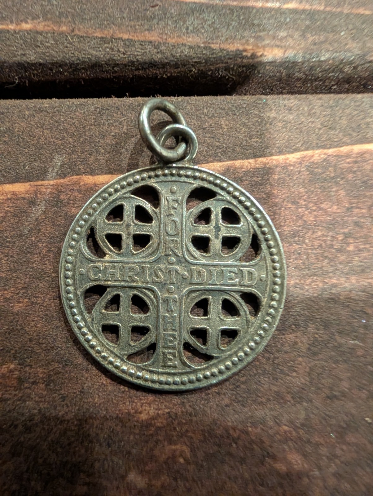 Vintage Church War Cross II Christ Died For Thee Medal Pendent Religious