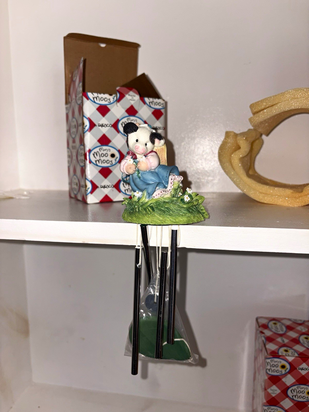 Enesco Mary’s Moo Moos Girl Cow Wind Chime #207195L w/ Original Box