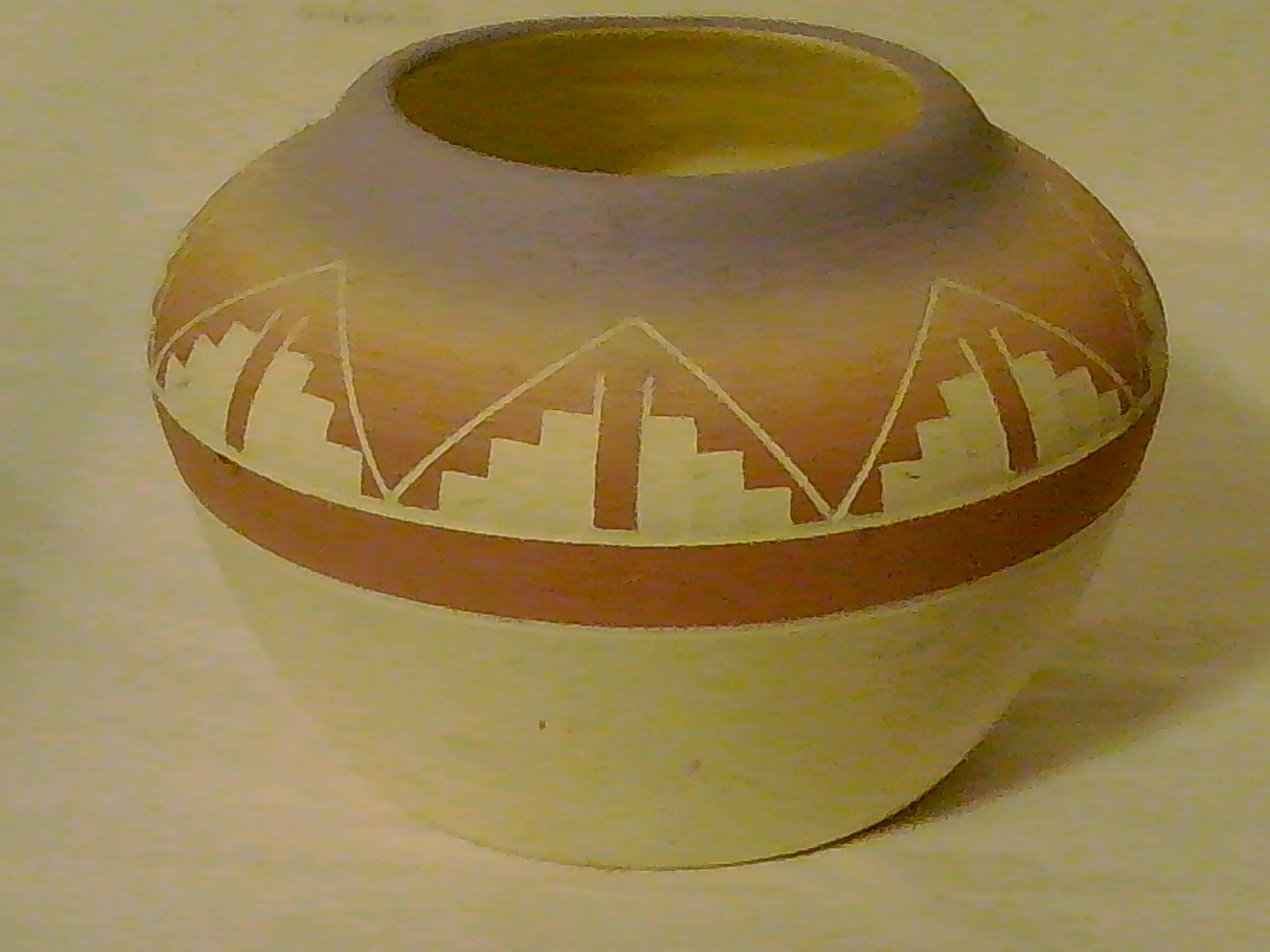 Vintage Sioux  Indian Pottery Bowl  Signed  Made by Sioux Indians