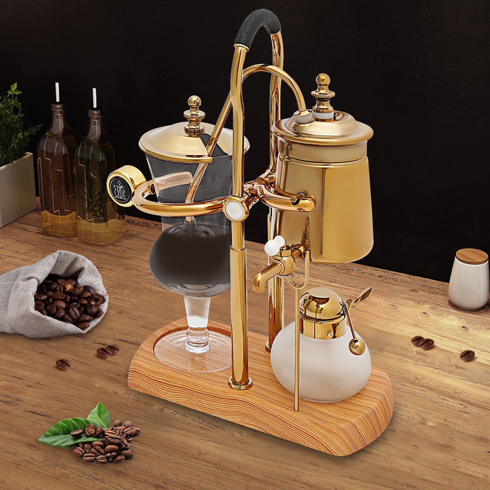 Golden 15OZ Royal Belgian Balance Syphon Coffee Maker, Siphon Brewer Golden 15OZ Royal Belgian Balance Syphon Coffee Maker, Siphon Brewer