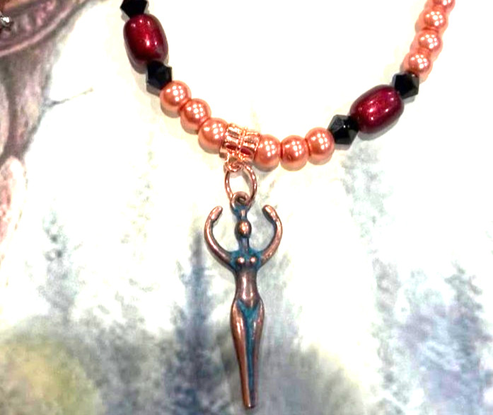 SALE Sacred NIle Goddess Figure Pagan Divine Feminine  Witch Amulet Necklace Y5