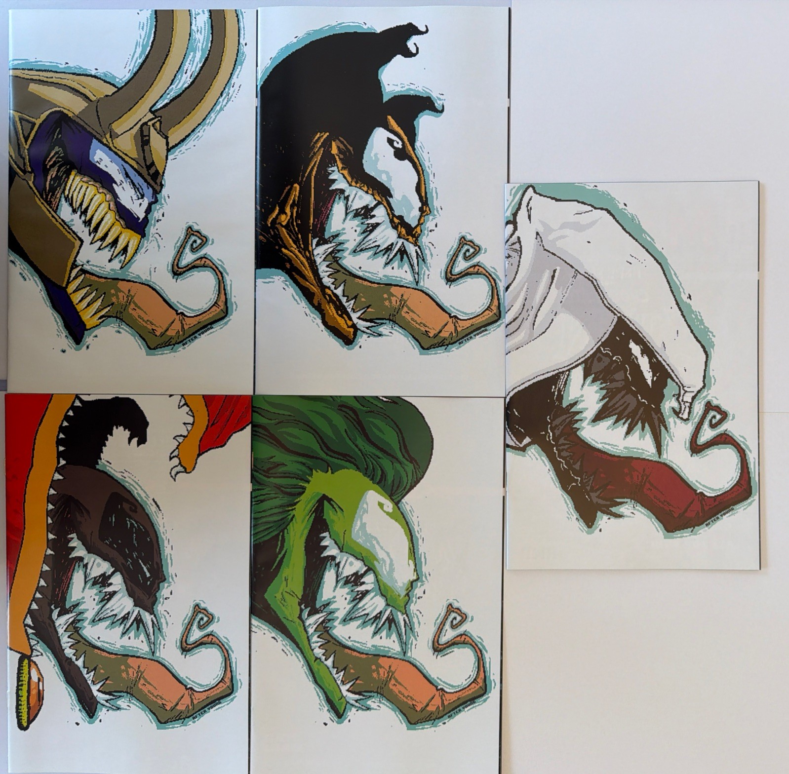 WHAT IF..? VENOM #1-5 VIRGIN SET - SKOTTIE YOUNG HOMAGE - MATHEW WAITE  LTD 1000