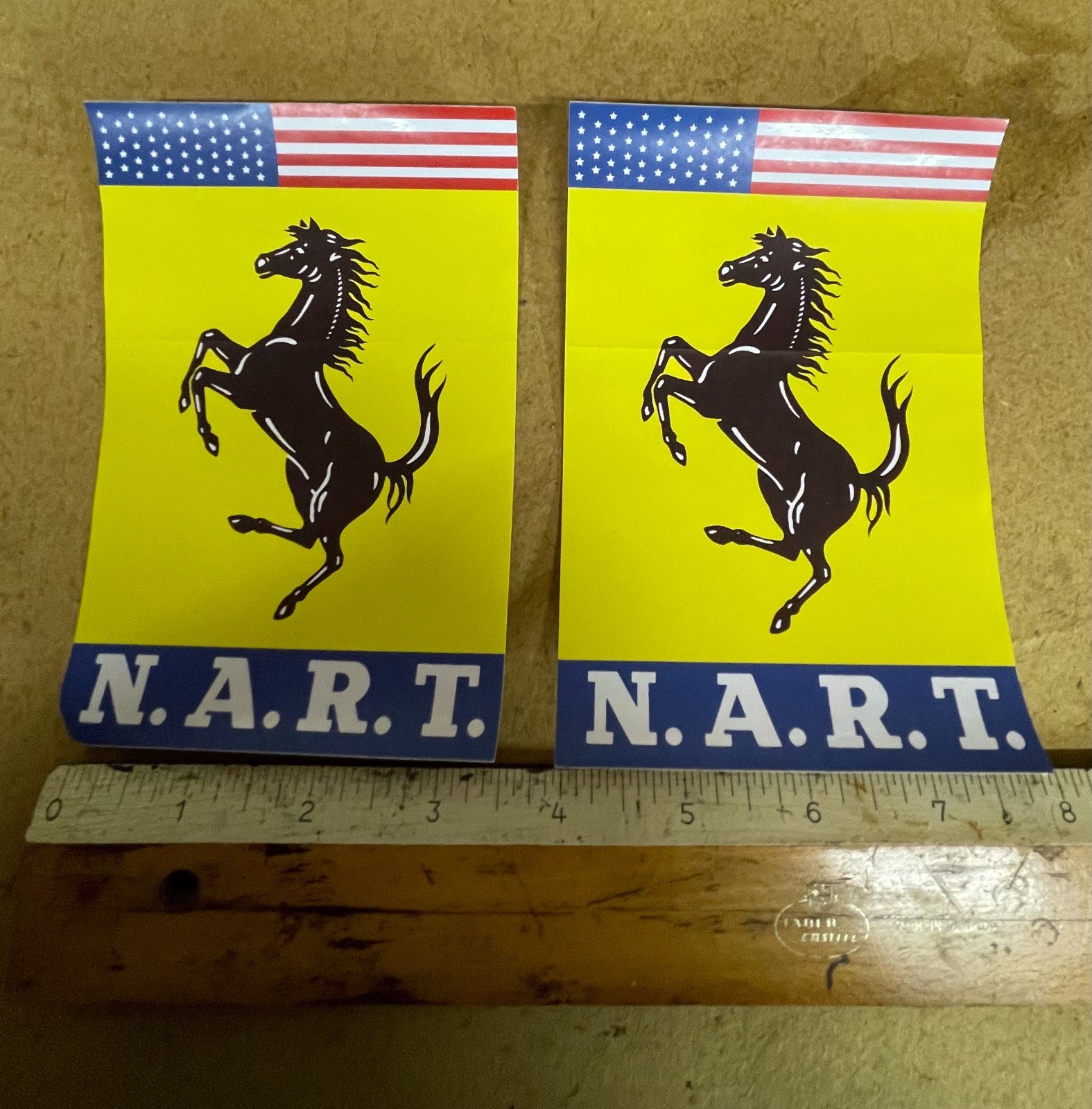 2x North American Race Team NART car stickers Ferrari 250LM Daytona 512 era